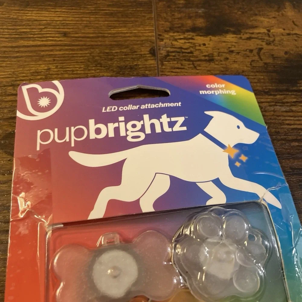 Brightz PupBrightz Dog Collar LED Light Charms 2 Pack Light Up Paw Print + Bone